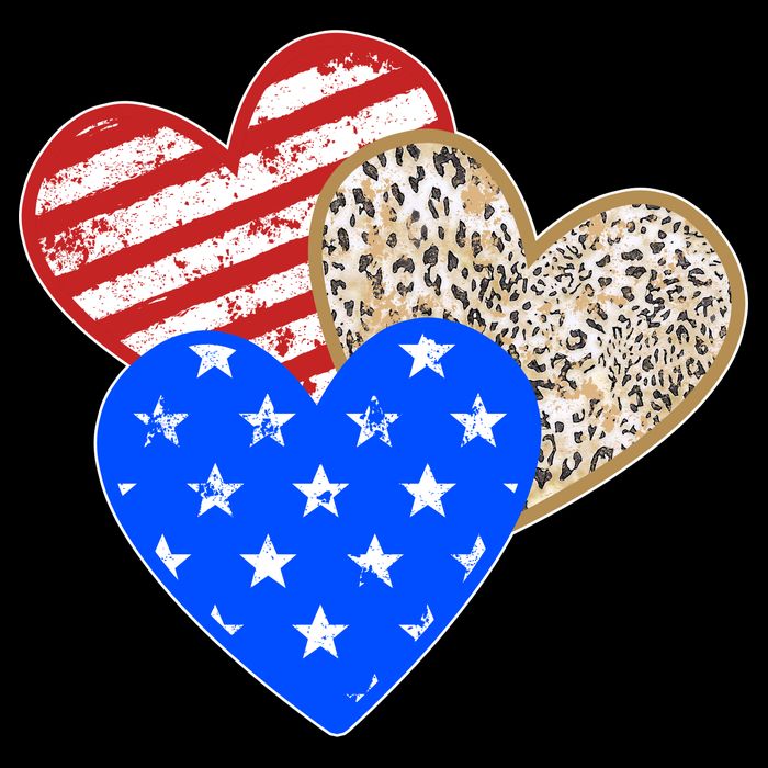 Patriotic Leopard Print Stars And Stripes Hearts Apron