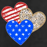 Patriotic Leopard Print Stars And Stripes Hearts Golf Towel