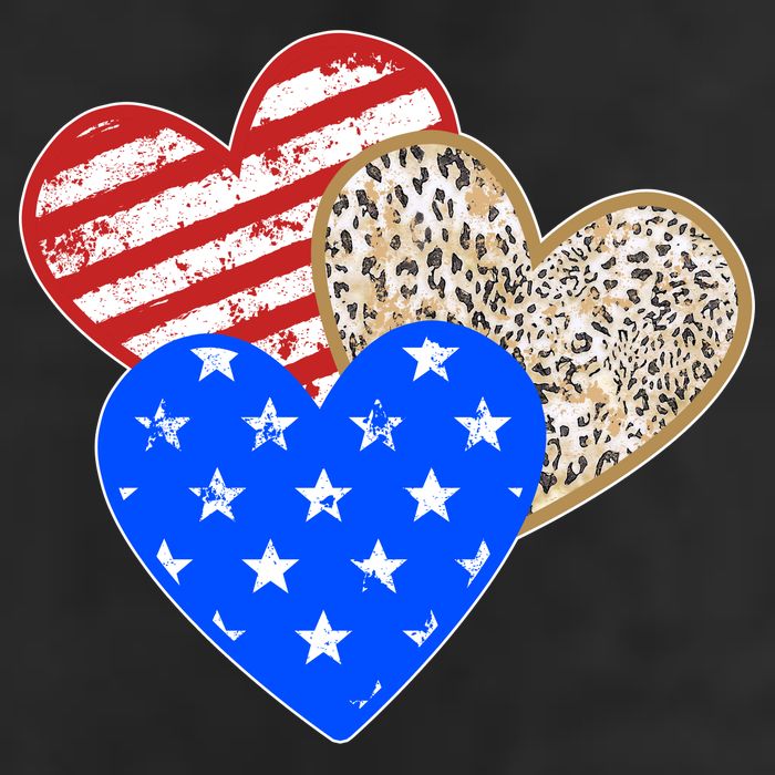 Patriotic Leopard Print Stars And Stripes Hearts Golf Towel