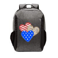 Patriotic Leopard Print Stars And Stripes Hearts Vector Backpack