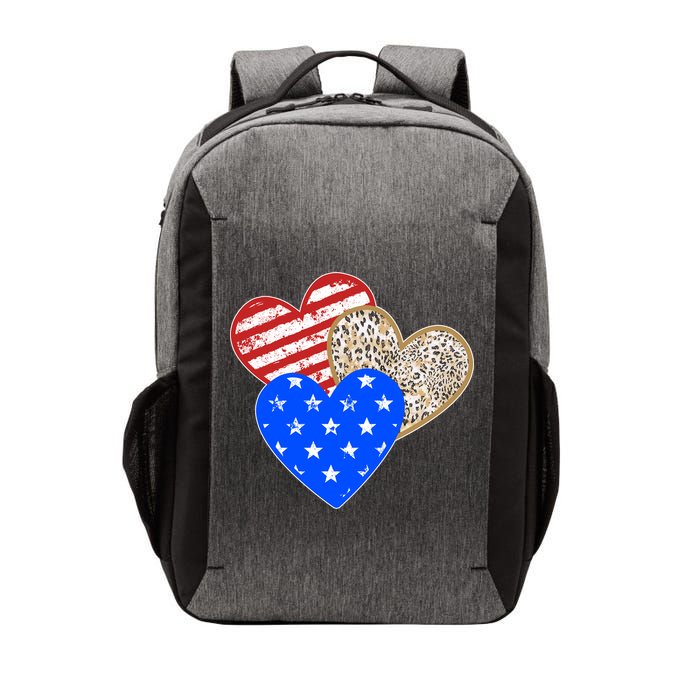 Patriotic Leopard Print Stars And Stripes Hearts Vector Backpack