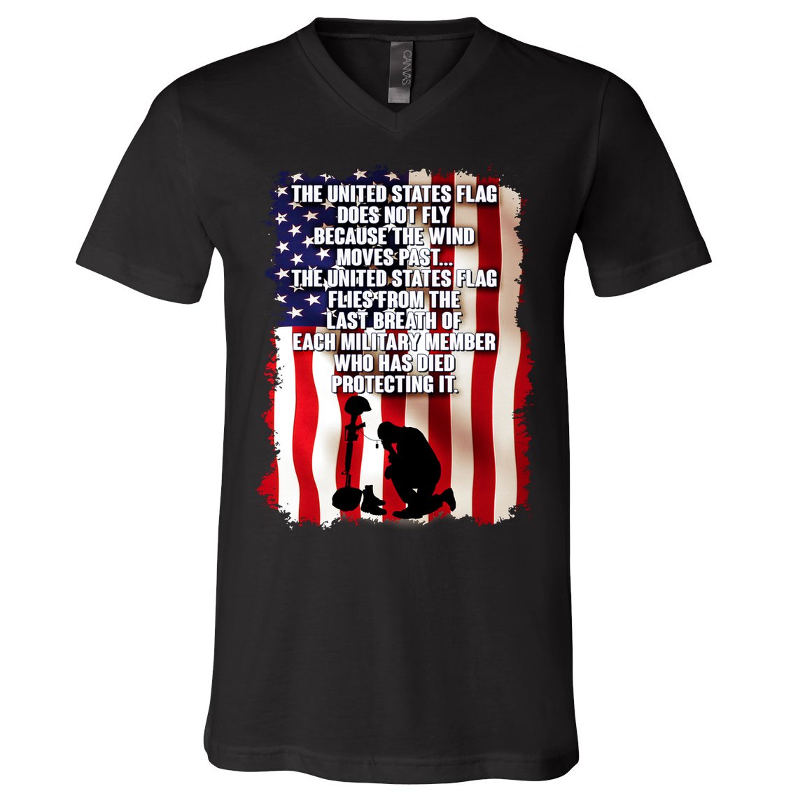 Patriotic Memorial Day United States Flag V-Neck T-Shirt