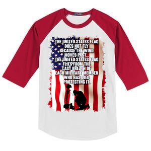 Patriotic Memorial Day United States Flag Kids Colorblock Raglan Jersey