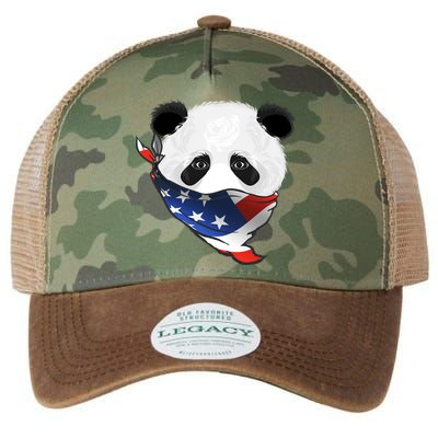 Patriotic Panda American Bandanna Flag Legacy Tie Dye Trucker Hat