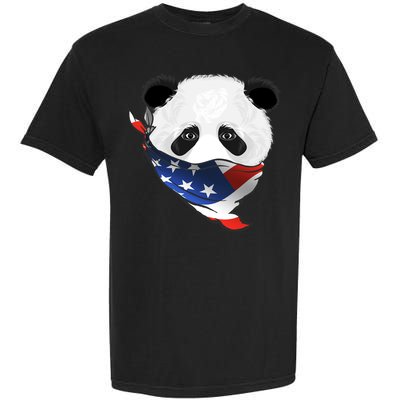Patriotic Panda American Bandanna Flag Garment-Dyed Heavyweight T-Shirt