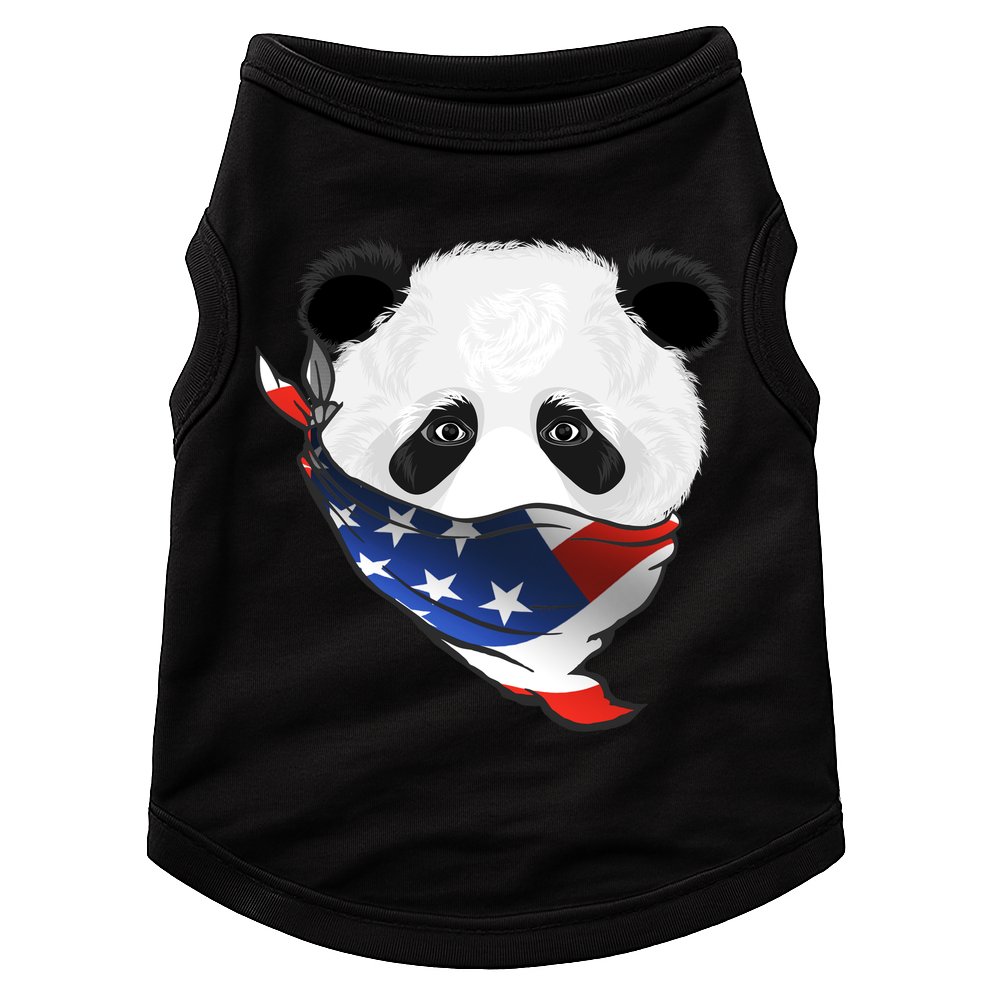 Patriotic Panda American Bandanna Flag Doggie Tank