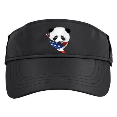 Patriotic Panda American Bandanna Flag Adult Drive Performance Visor