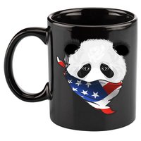 Patriotic Panda American Bandanna Flag 11oz C Handle Ceramic Mug