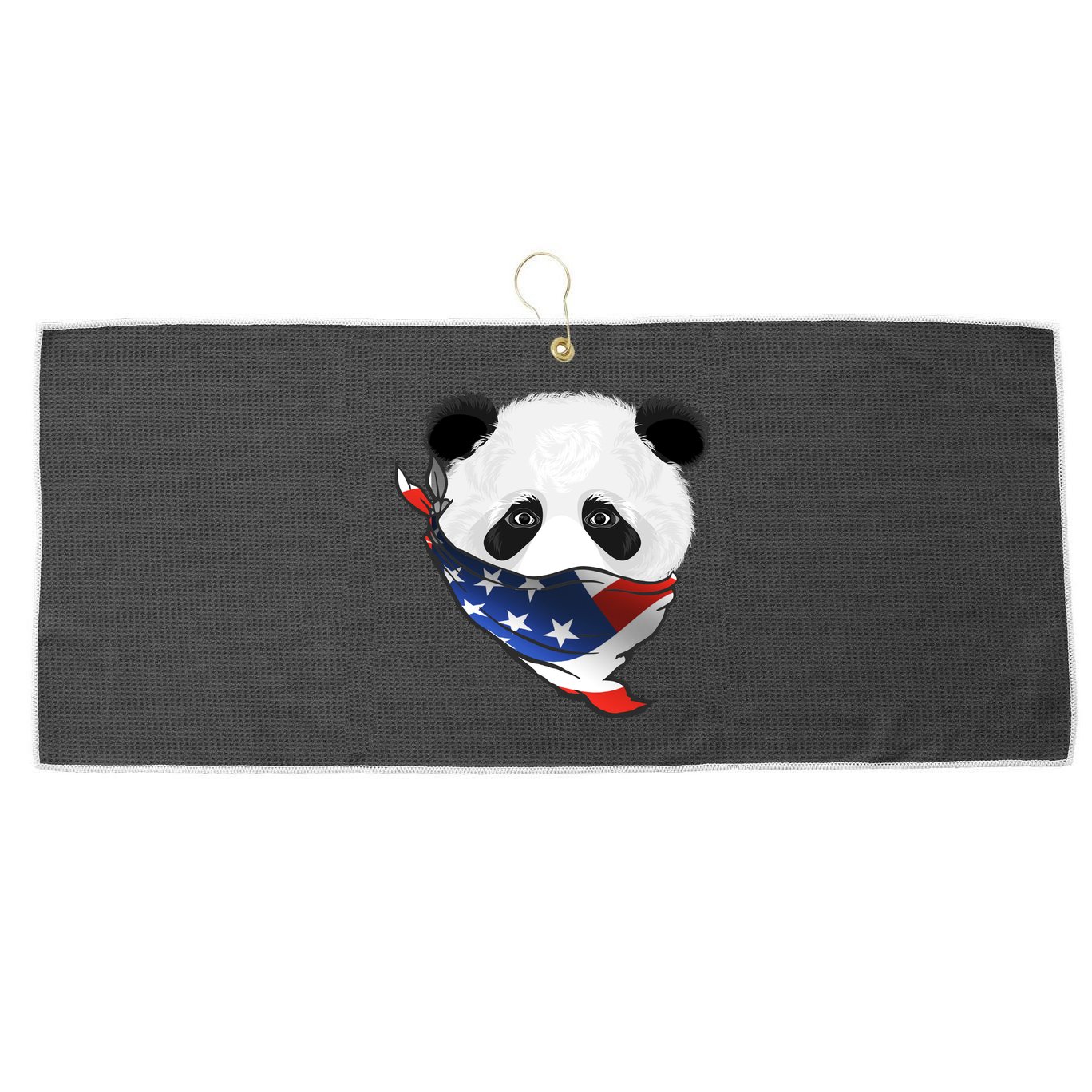 Patriotic Panda American Bandanna Flag Large Microfiber Waffle Golf Towel