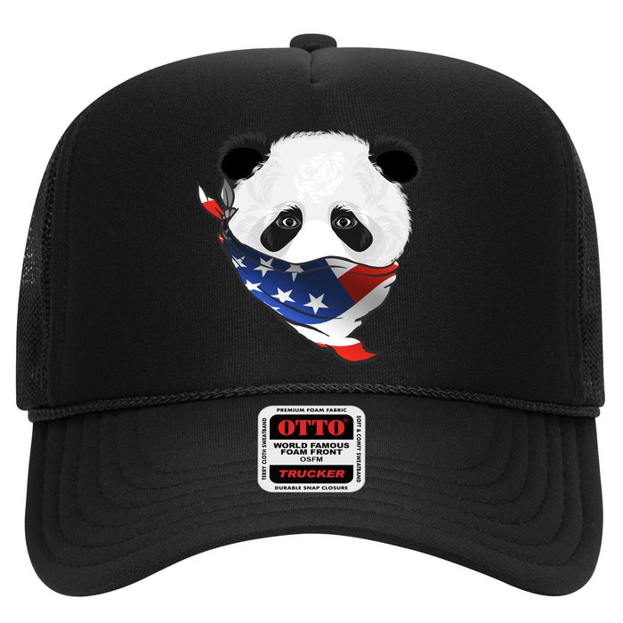 Patriotic Panda American Bandanna Flag Trucker Hat