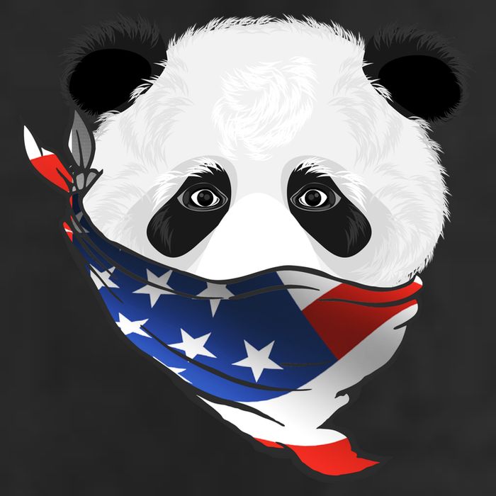 Patriotic Panda American Bandanna Flag Trucker Hat