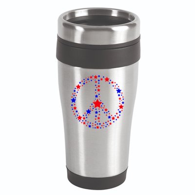 Patriotic Peace Sign Stars 16oz Travel Tumbler