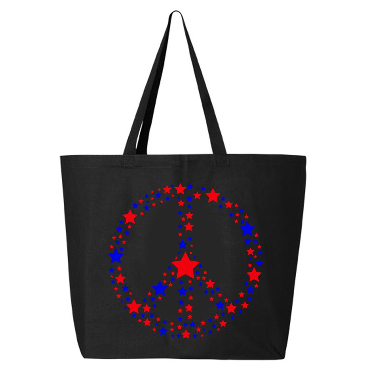 Patriotic Peace Sign Stars 25L Jumbo Tote