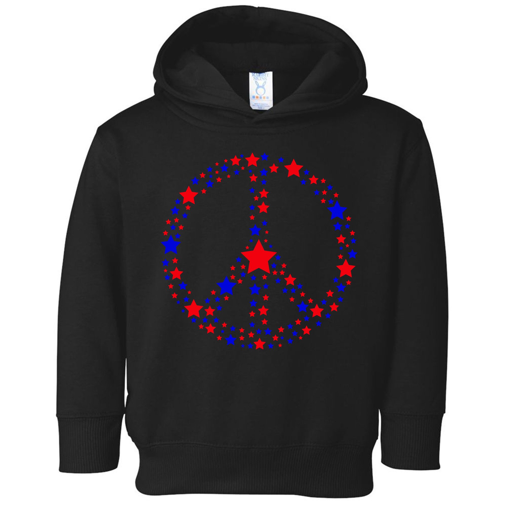 Patriotic Peace Sign Stars Toddler Hoodie