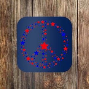 Patriotic Peace Sign Stars Coaster