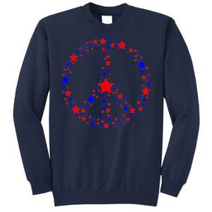 Patriotic Peace Sign Stars Tall Sweatshirt