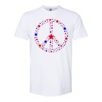 Patriotic Peace Sign Stars Softstyle CVC T-Shirt