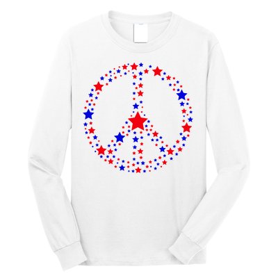 Patriotic Peace Sign Stars Long Sleeve Shirt