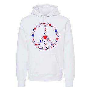 Patriotic Peace Sign Stars Premium Hoodie