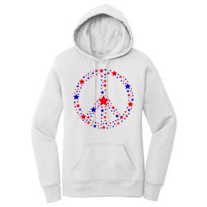 Patriotic Peace Sign Stars Women's Pullover Hoodie