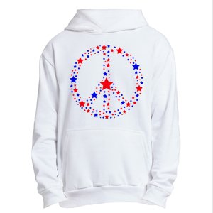 Patriotic Peace Sign Stars Urban Pullover Hoodie