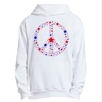 Patriotic Peace Sign Stars Urban Pullover Hoodie