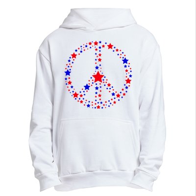 Patriotic Peace Sign Stars Urban Pullover Hoodie