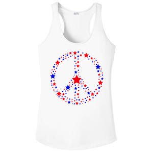 Patriotic Peace Sign Stars Ladies PosiCharge Competitor Racerback Tank