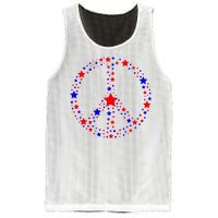 Patriotic Peace Sign Stars Mesh Reversible Basketball Jersey Tank