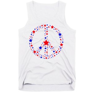 Patriotic Peace Sign Stars Tank Top