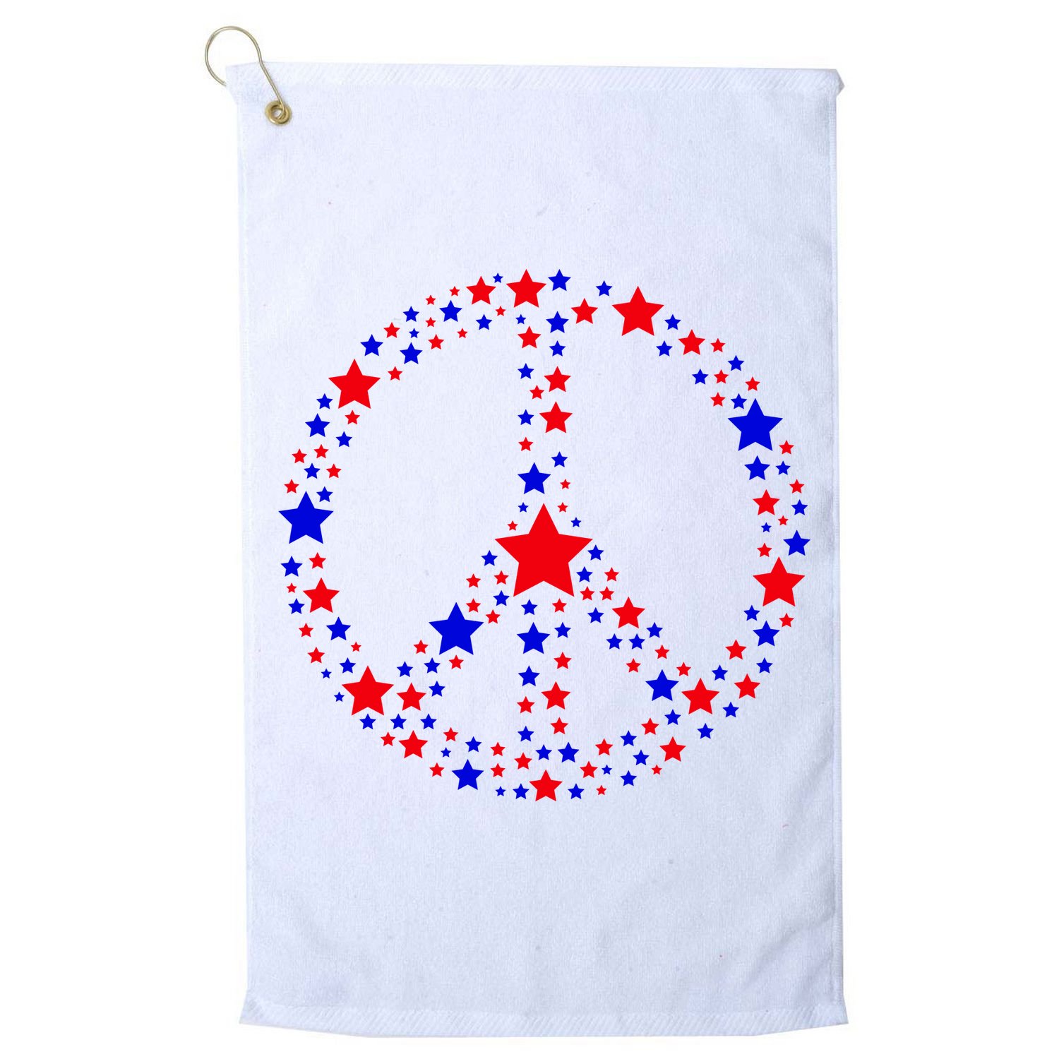 Patriotic Peace Sign Stars Golf Towel