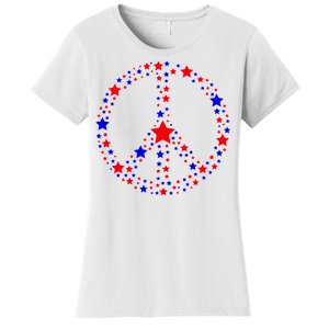 Patriotic Peace Sign Stars Women's T-Shirt