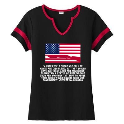 Patriotic Quote George Washington Ladies Halftime Notch Neck Tee