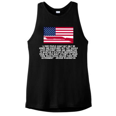 Patriotic Quote George Washington Ladies PosiCharge Tri-Blend Wicking Tank