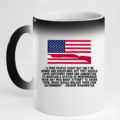 Patriotic Quote George Washington 11oz Black Color Changing Mug