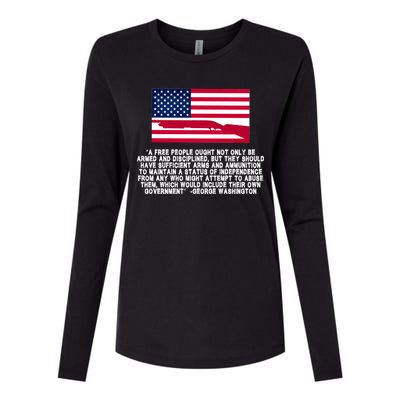 Patriotic Quote George Washington Womens Cotton Relaxed Long Sleeve T-Shirt