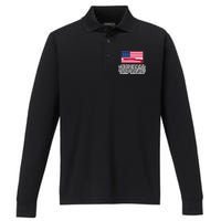 Patriotic Quote George Washington Performance Long Sleeve Polo