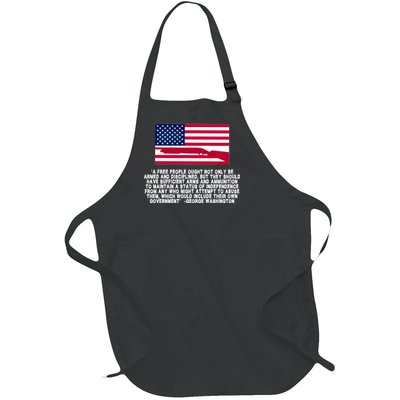 Patriotic Quote George Washington Full-Length Apron With Pockets