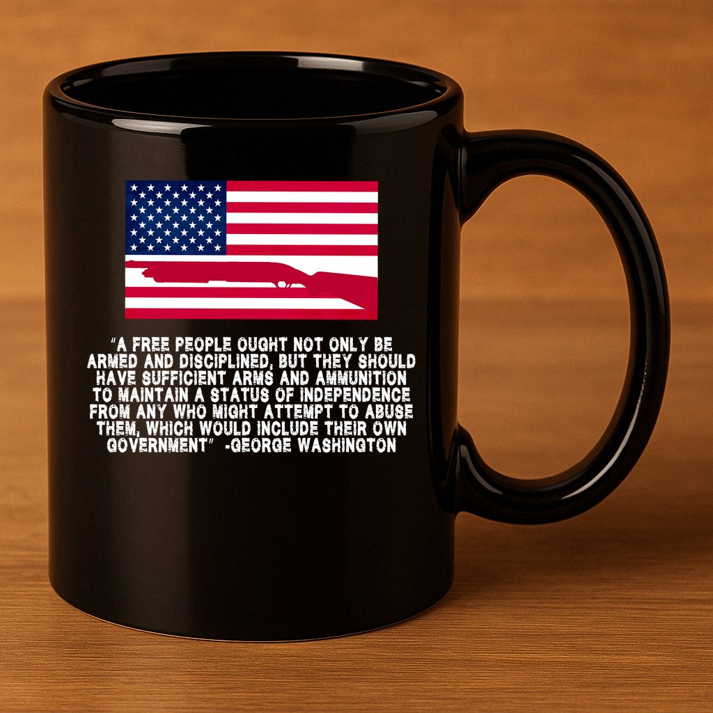 Patriotic Quote George Washington 11oz C Handle Ceramic Mug