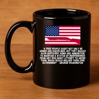 Patriotic Quote George Washington 11oz C Handle Ceramic Mug