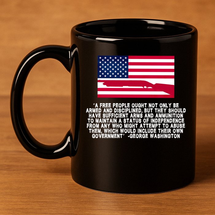 Patriotic Quote George Washington 11oz C Handle Ceramic Mug