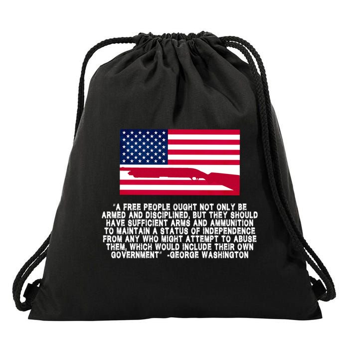 Patriotic Quote George Washington Drawstring Bag