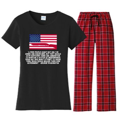 Patriotic Quote George Washington Women's Flannel Pajama Set