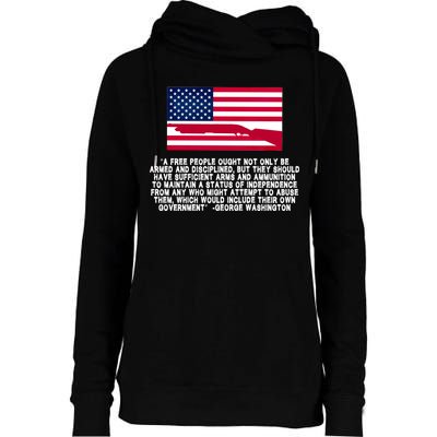 Patriotic Quote George Washington Womens Funnel Neck Pullover Hood