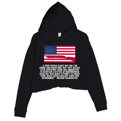 Patriotic Quote George Washington Crop Fleece Hoodie