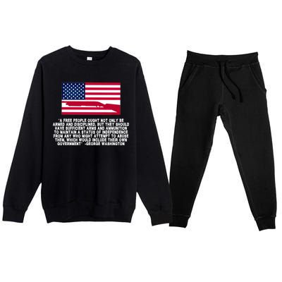 Patriotic Quote George Washington Premium Crewneck Sweatsuit Set