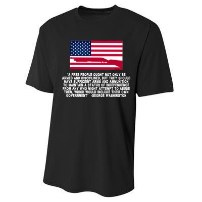 Patriotic Quote George Washington Performance Sprint T-Shirt