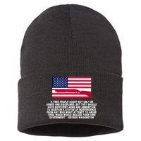 Patriotic Quote George Washington Sustainable Knit Beanie