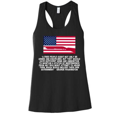 Patriotic Quote George Washington Women's Racerback Tank