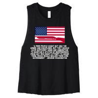 Patriotic Quote George Washington Women's Racerback Cropped Tank